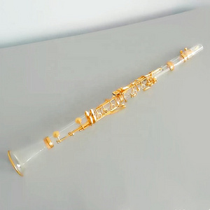 High quality acrylic transparent clarinet 17 keys Bb gold plated/stage performance wind instruments