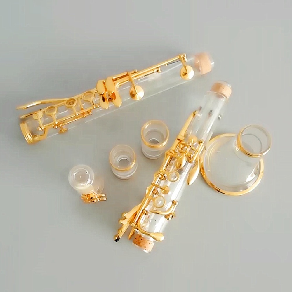 High quality acrylic transparent clarinet 17 keys Bb gold plated/stage performance wind instruments