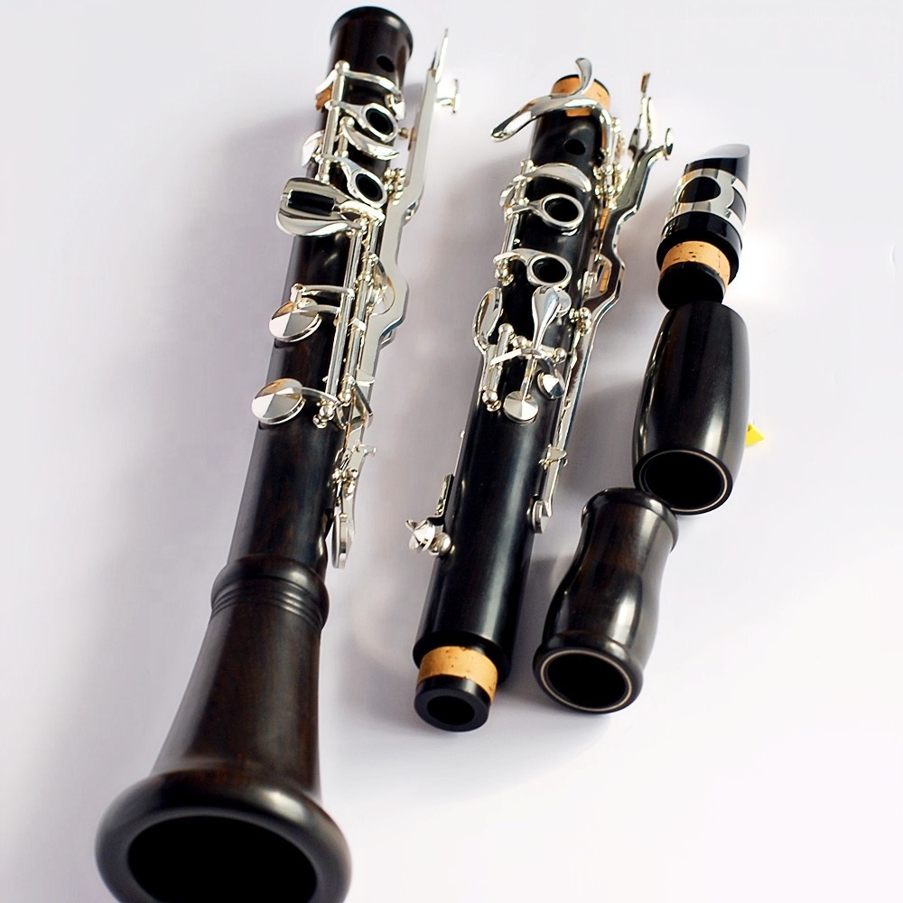 Imported ebony material clarinet silver plated key G tone