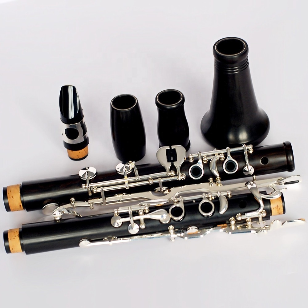 Imported ebony material clarinet silver plated key G tone