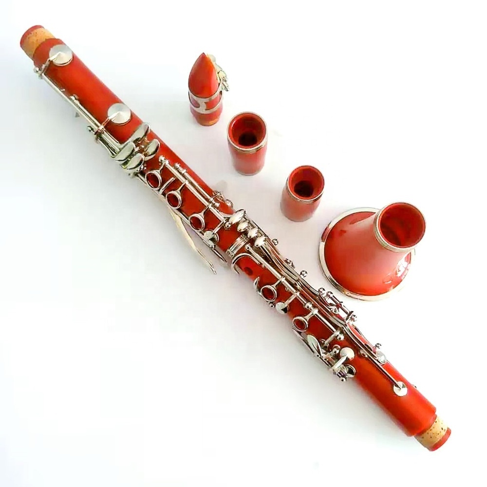 Yellow color  ABS clarinet Nickel Plated Bb17 key /quality playing Musical Instruments