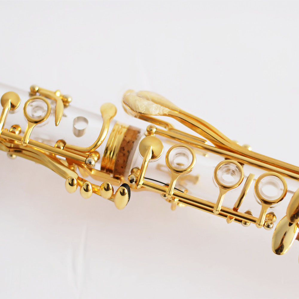 Grade examination special  transparent clarinet 17 key Bb gold plated