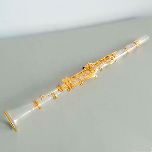 Music instrument gold plated key Bb Glass Fiber transparent clarinet