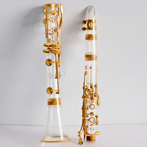 Manufacturer wholesale clarinet transparent plexiglass gold plating Bb clarinet