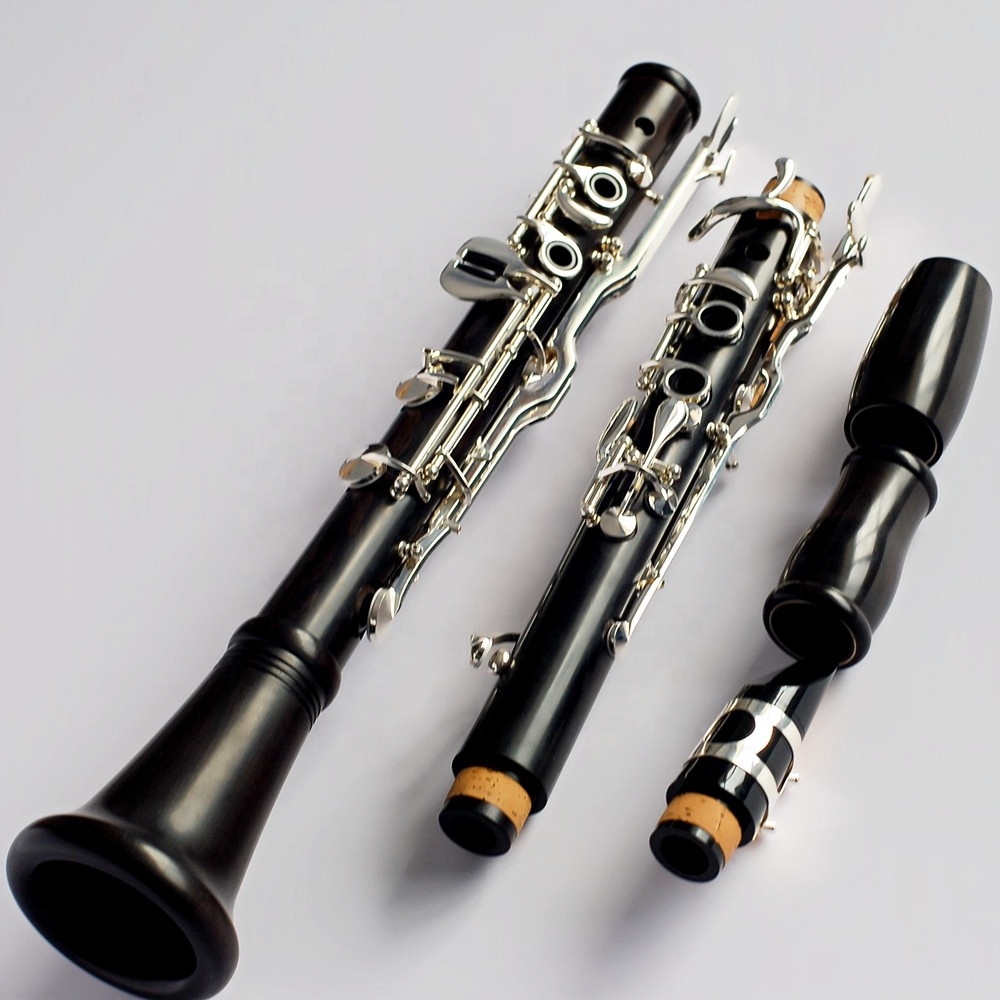 Imported ebony material clarinet silver plated key G tone