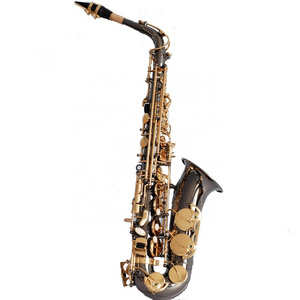 Adult Professional High Yellow Brass Material Black Plated Alto Saxophone