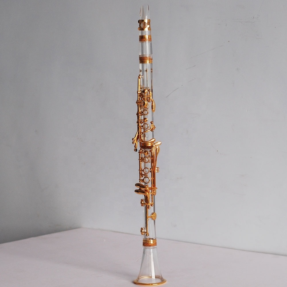 Manufacturer wholesale clarinet transparent plexiglass gold plating Bb clarinet