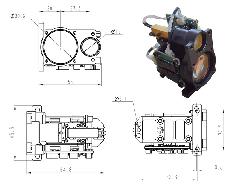 Laser distance sensor module 1535nm laser class 1 long range finder 7km 12km for UAV and UGV 4km 5km 3km