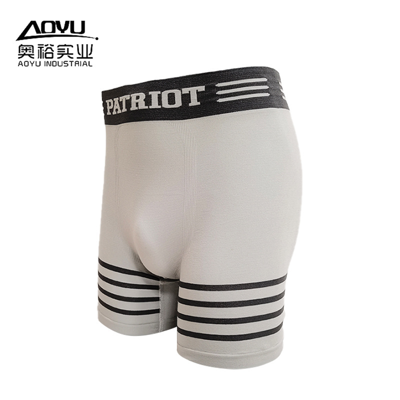 Custom Striped Mens Underwear Briefs  Long Leg Seamless Boxers For Men Comfort Boxer Briefs Long