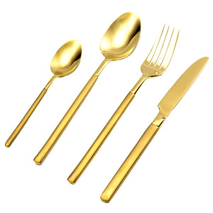 Hot Sale Nordic Gold High Quality 304 Stainless Steel Thicken Cutlery Set Western Knife Fork Spoon For Cutlery Hotel