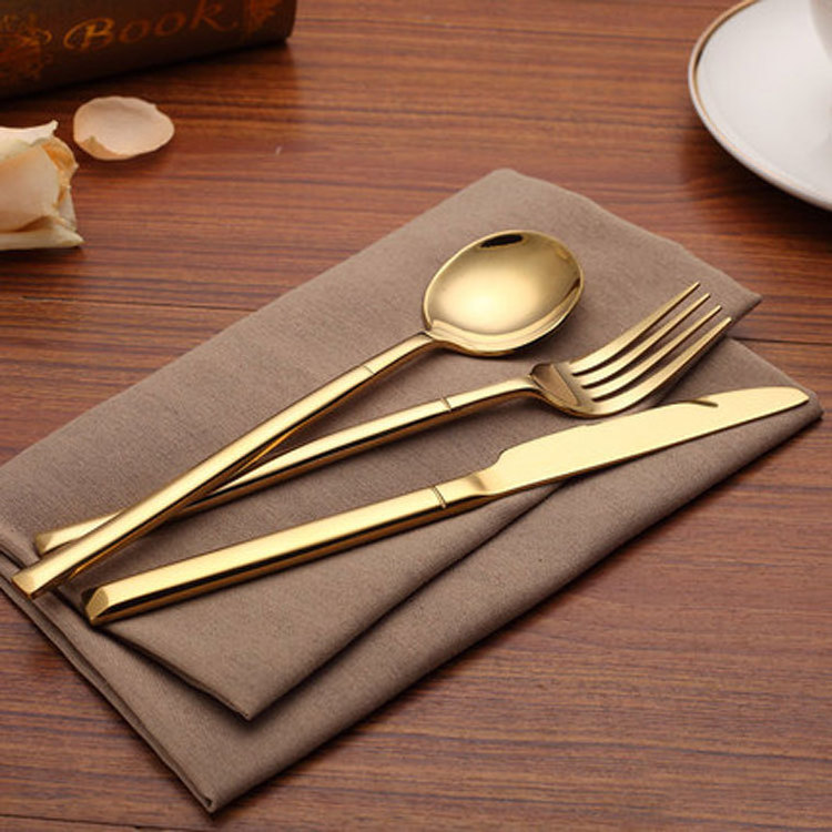 Hot Sale Nordic Gold High Quality 304 Stainless Steel Thicken Cutlery Set Western Knife Fork Spoon For Cutlery Hotel