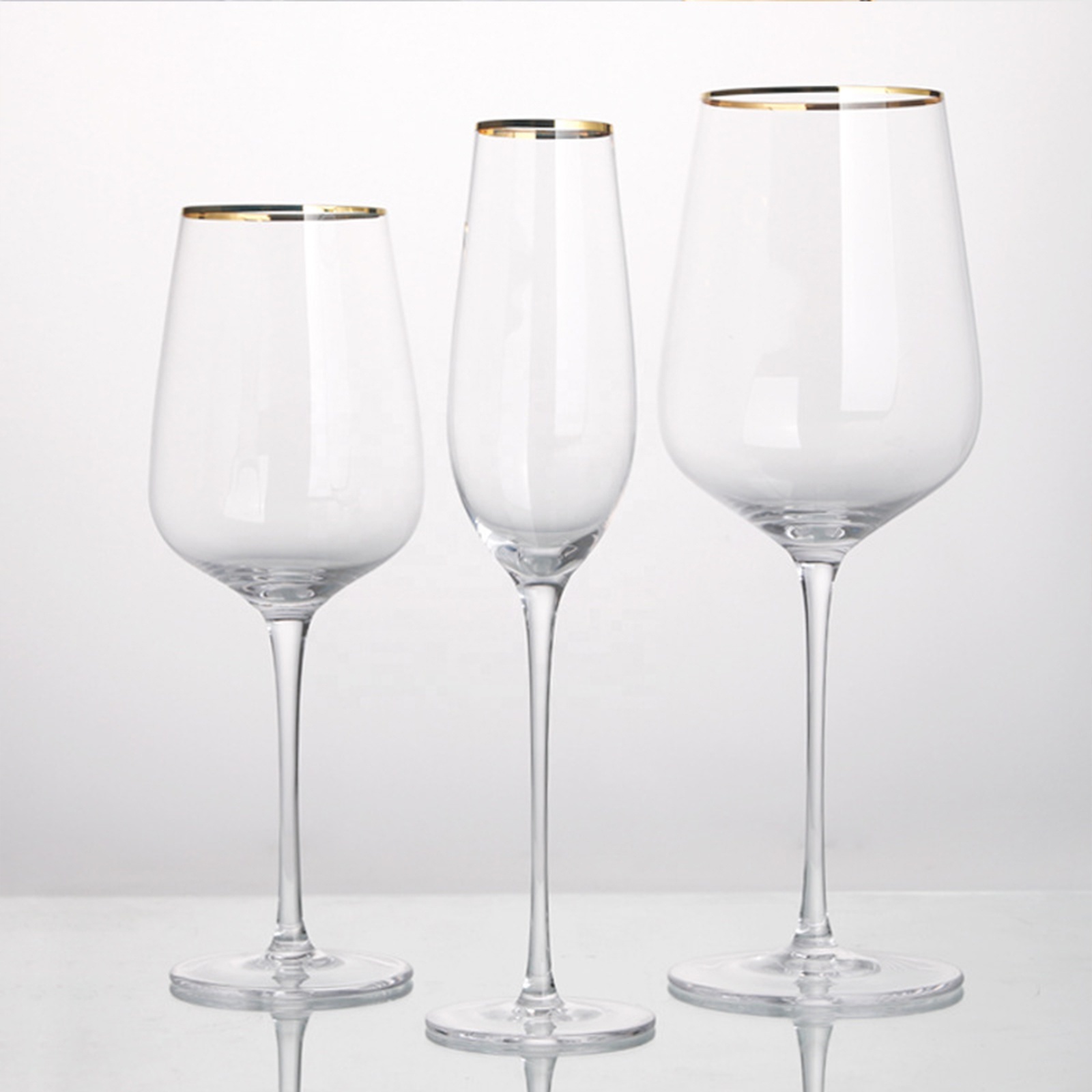 Wholesale Clear Wine Glass Long Stem Large Size Transparent Unique Lead Free Crystal Stemware Champagne Goblet