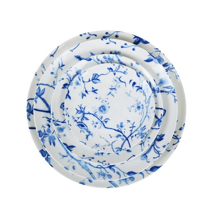 10.5 Inch Wholesale Plato's Nordic Dinner Lobster Plates Dish Ceramic Blue And White Plate