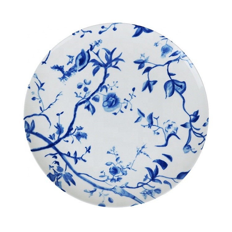 10.5 Inch Wholesale Plato's Nordic Dinner Lobster Plates Dish Ceramic Blue And White Plate