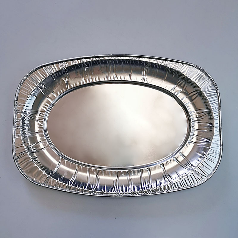 Oval Foil Roasting Dishes Medium Aluminum Foil Tray Large Serving Tray Disposable Baking Tray Pie Pans Foil Platter With Logo