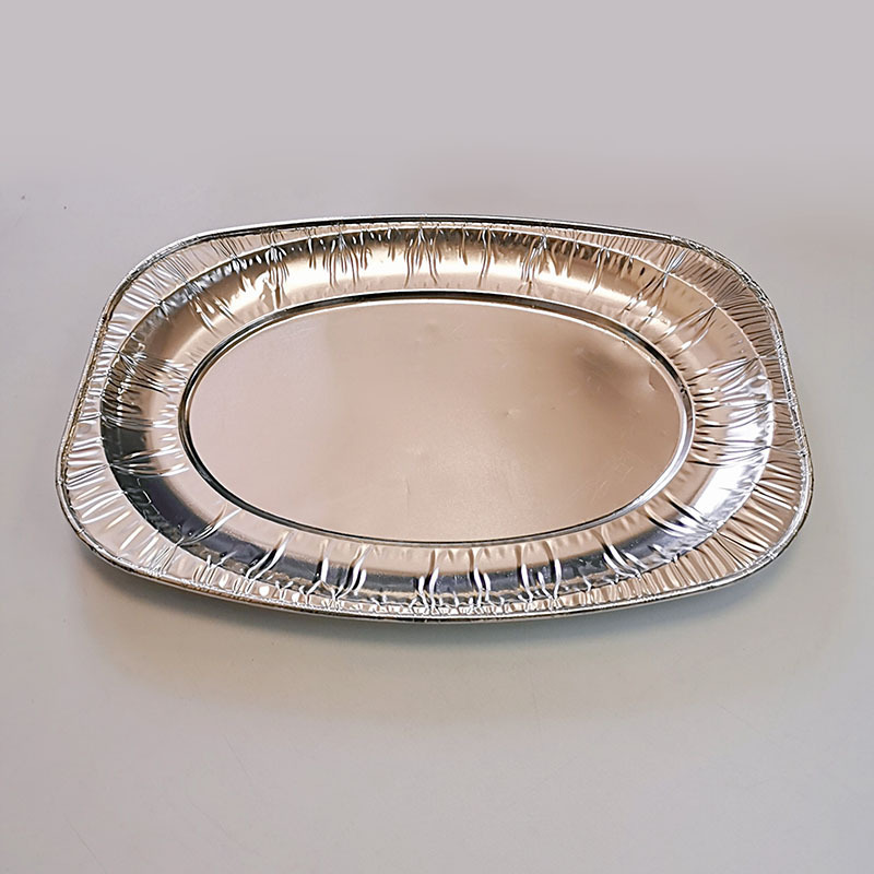 Oval Foil Roasting Dishes Medium Aluminum Foil Tray Large Serving Tray Disposable Baking Tray Pie Pans Foil Platter With Logo