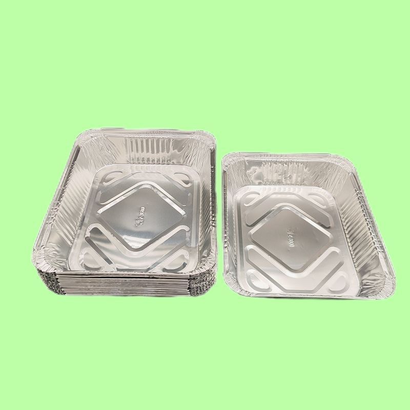 Foil Oven Dishes Square Foil Platter With Logo Buffet Serving Dish Disposable Fondue Plate Foil Lunch Pan Alu Catering Platter