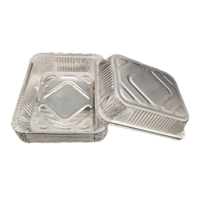 Foil Oven Dishes Square Foil Platter With Logo Buffet Serving Dish Disposable Fondue Plate Foil Lunch Pan Alu Catering Platter