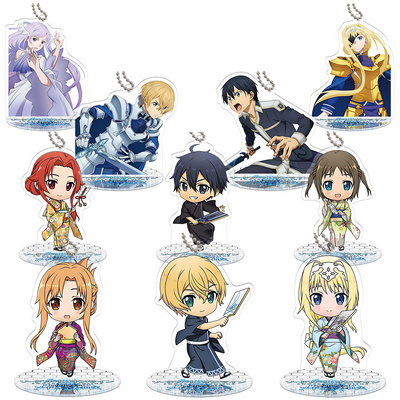 Chibi Sword Art Online SAO Kirito Asuna anime game Acrylic Standee figures decoration Customized pendant keychain derivatives