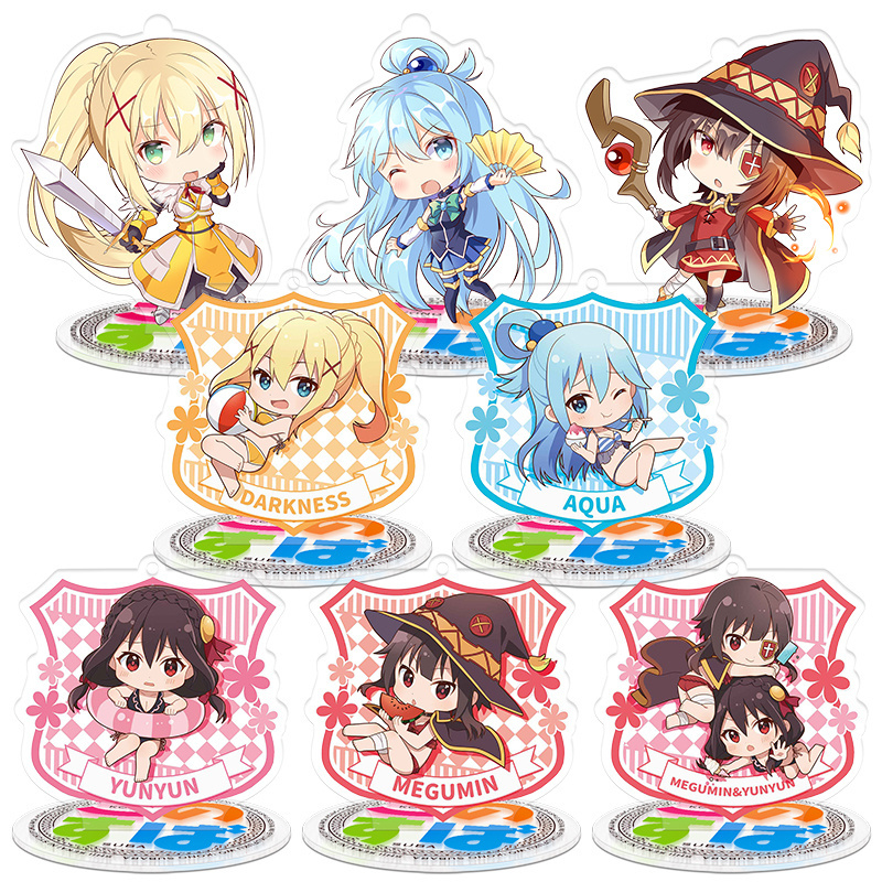 8CM chibi KonoSuba 3 An Explosion on This Wonderful World anime toys Acrylic Standing figures  Customized pendant keychain