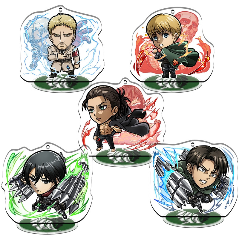 8CM Chibi Attack on Titan Shingeki no Kyojin Eren Jaeger Mikasa Levi Rivaille anime game toys Acrylic Stand figures pendant