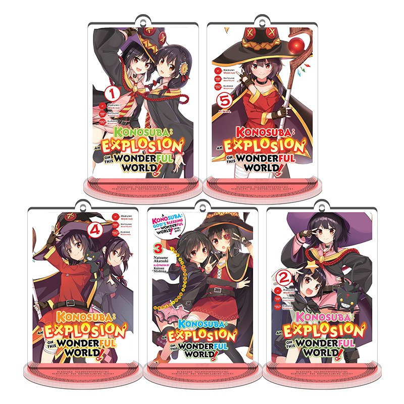 8CM chibi KonoSuba 3 An Explosion on This Wonderful World anime toys Acrylic Standing figures  Customized pendant keychain