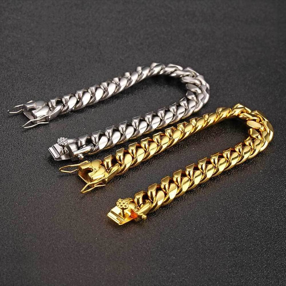 22mm Cuban Chains Stainless Steel Hip Hop Cuban Link Chain Bracelet and Necklace 18k Miami Thick Cuban Chain Jewelry