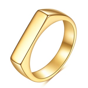 Sterling Silver Gold Ring Women Customized Fashion Jewelry Rings Engraving Stainless Steel 18K Gold Plated