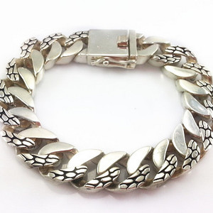 Men Bracelet Pattern Link Cuff Bracelet 925 Sterling Silver CLASSIC Chain & Link Bracelets Bangles 925 Silver Jewelry