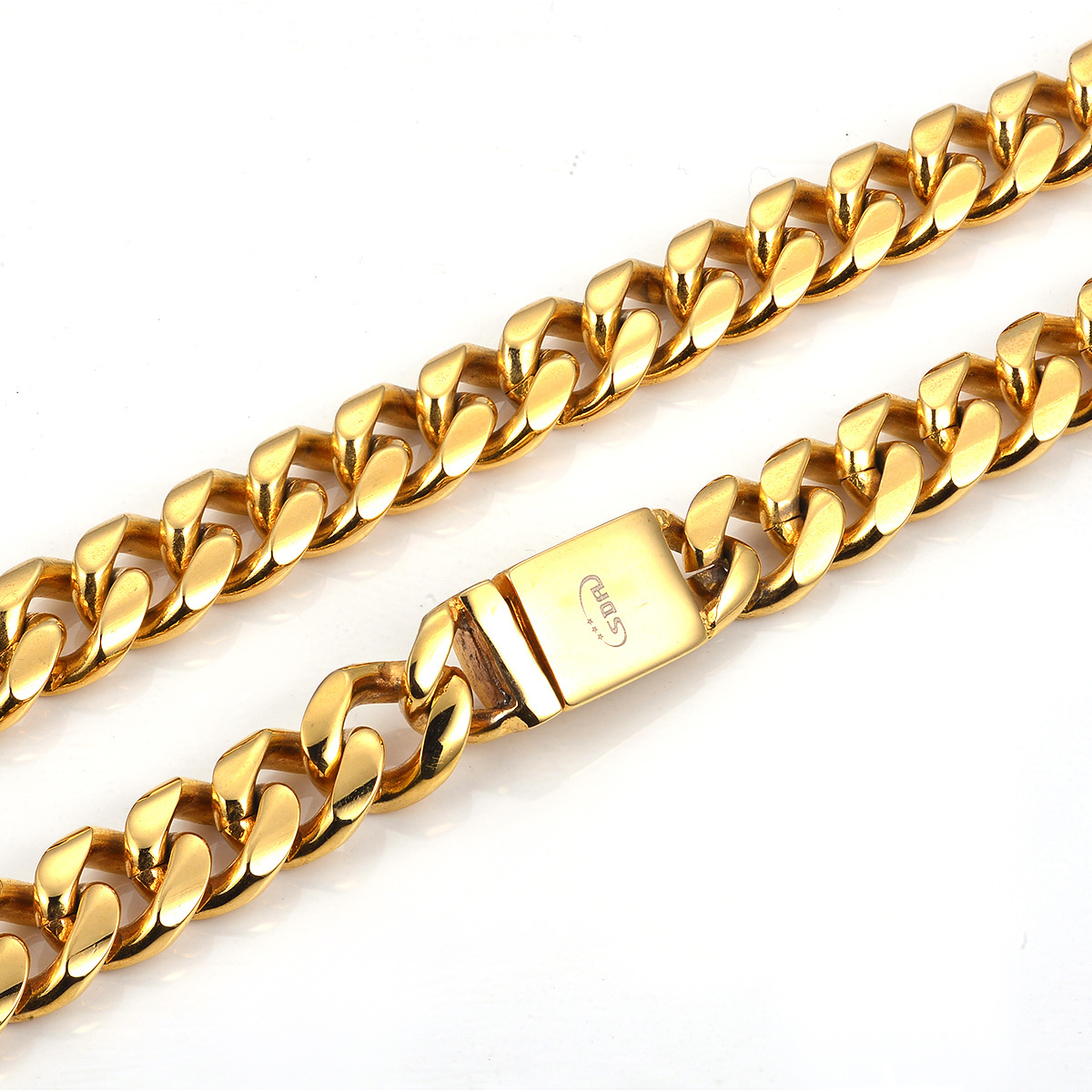 Wholesale Stainless Steel Hip Hop Jewelry 18k Gold Plated Cuban Link Chain Necklace Men's Chunky Miami Cuban Rapper Choker Chain