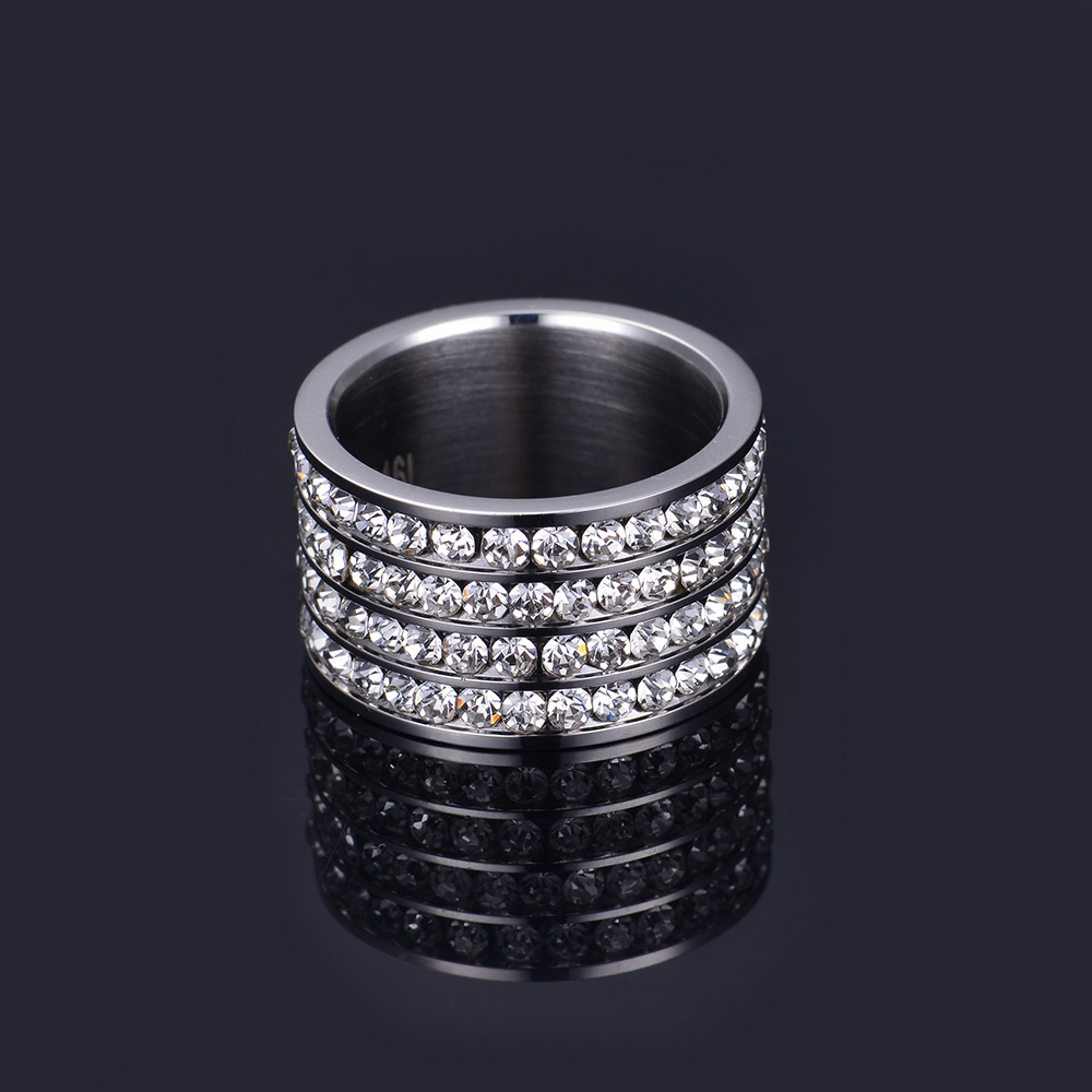 Stainless steel men's ring four layers of s hot models titanium with zirconia jewelry