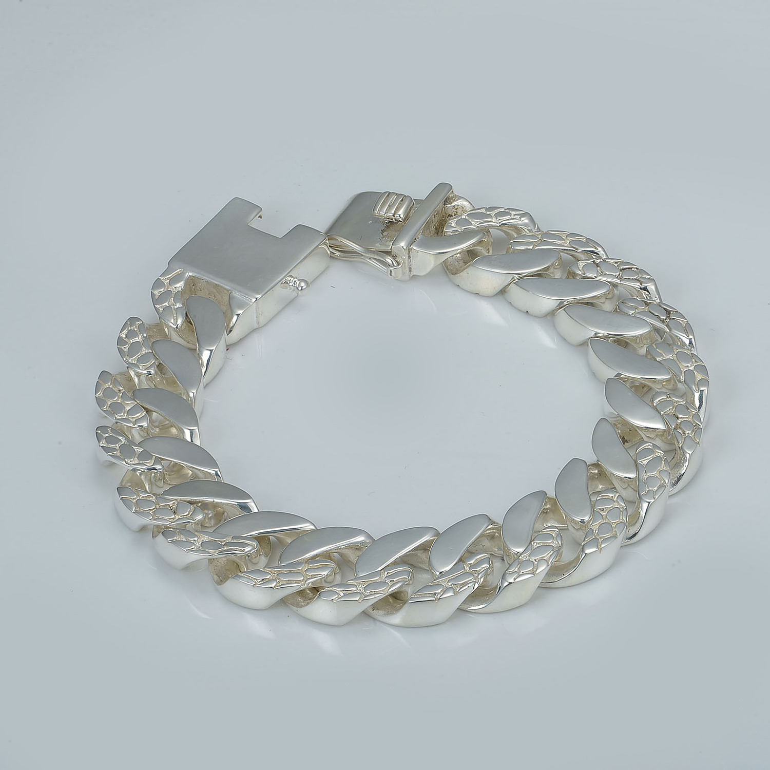 Men Bracelet Pattern Link Cuff Bracelet 925 Sterling Silver CLASSIC Chain & Link Bracelets Bangles 925 Silver Jewelry