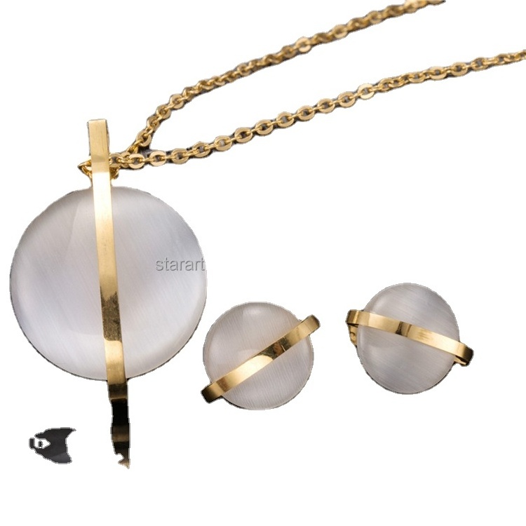 Opal Jewelry Sets Gold Plated Stainless Steel Online Wholesale New Fashion 2015 Romantic Women's Constellation 50 Sets with IPG