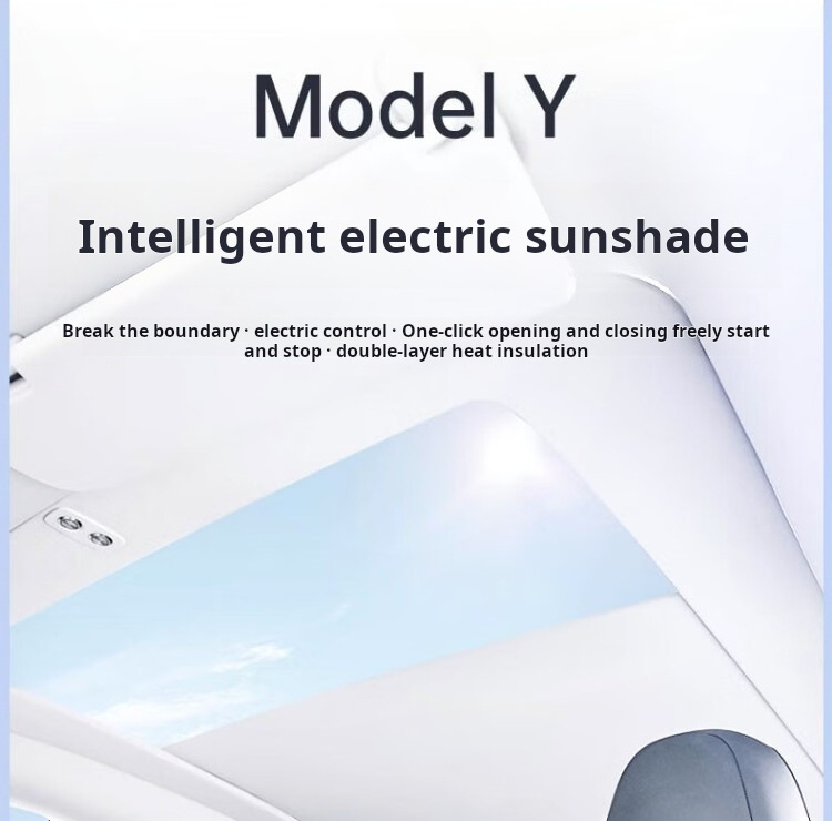 Hansshow Model Y Electric Sunshade Panoramic Sunroof Retractable Sun Shade For Tesla Model Y Car Roof Sunshade