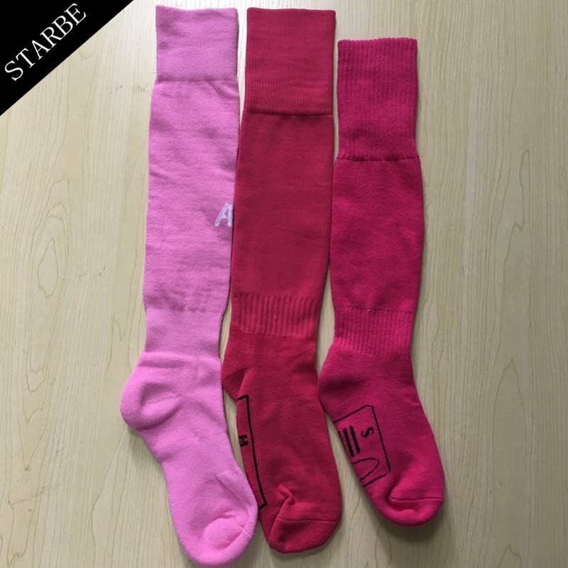 low MOQ custom make elite hot pink knee high football socks soccer socks