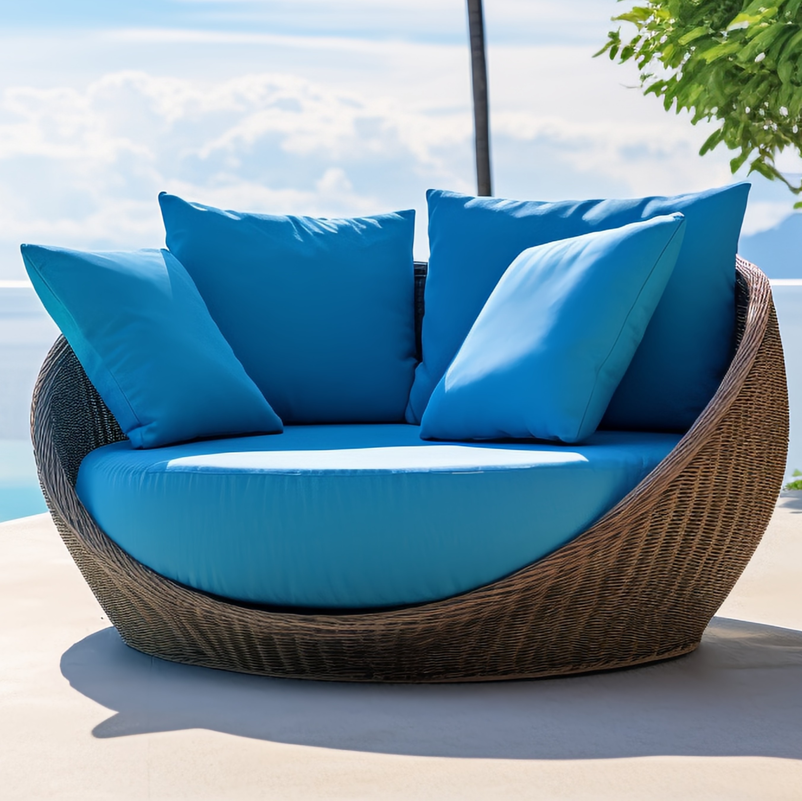 weatherproof outdoor fabric for wicker aluminum rattan furniture cushions with 5 years warranty