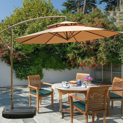 Fabric for outdoor patio umbrella 6 8 ribs large size wood aluminum pole luxury 5+ years warranty