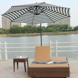 Sun safe waterproof fabric solution dyed yarn dyed patio umbrella fabric with 5+ years warranty