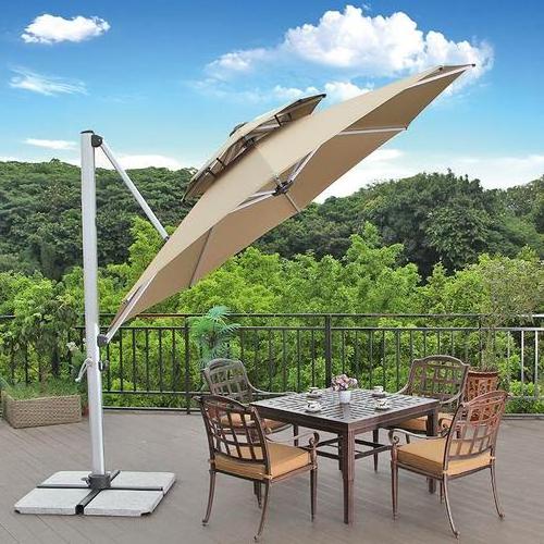 Fabric for outdoor patio umbrella 6 8 ribs large size wood aluminum pole luxury 5+ years warranty