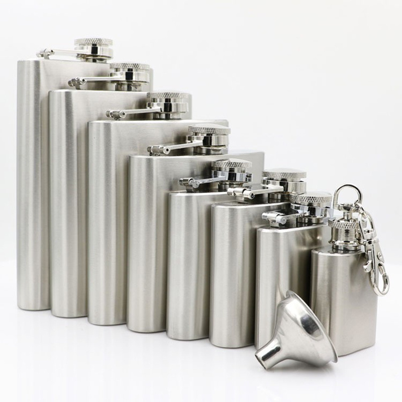 Portable 304 Stainless Steel Alcohol Flask Liquor Hip Flasks Different Capacity