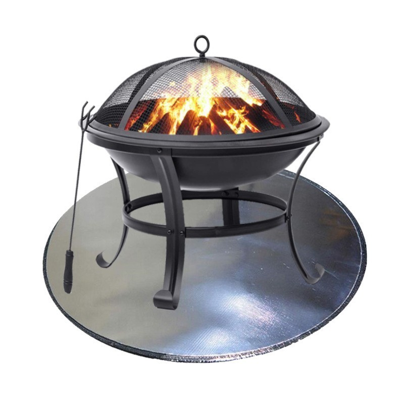 Outdoor Fireproof BBQ Fiberglass Ember Heat Resistant Mats Grill Fire Pit Mat Under Grill Bonfire Campfire