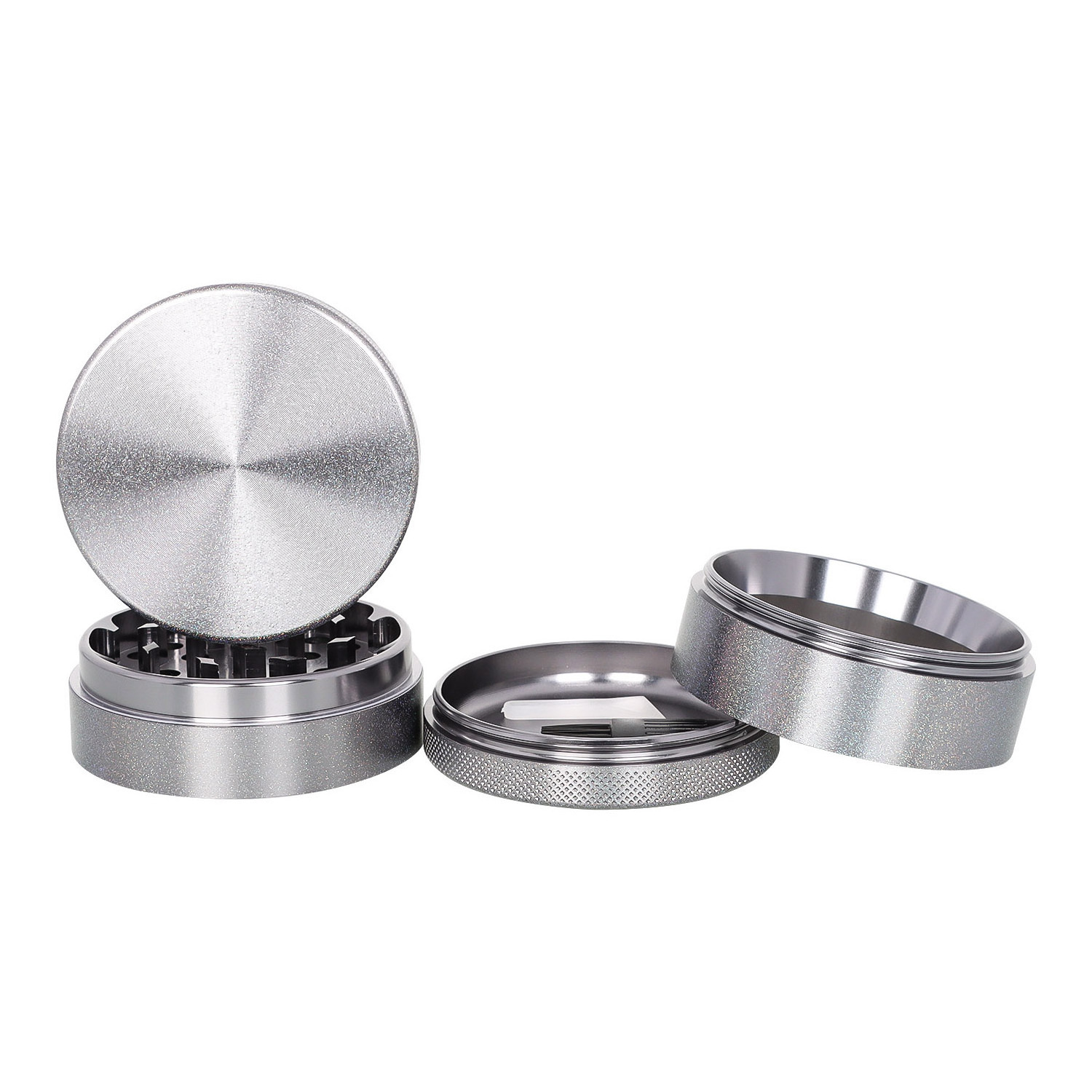 New Arrived Custom Logo 63mm  4 Pieces Big Aluminium Alloy Tobacco Spice Grinders Herbal Herb Grinder