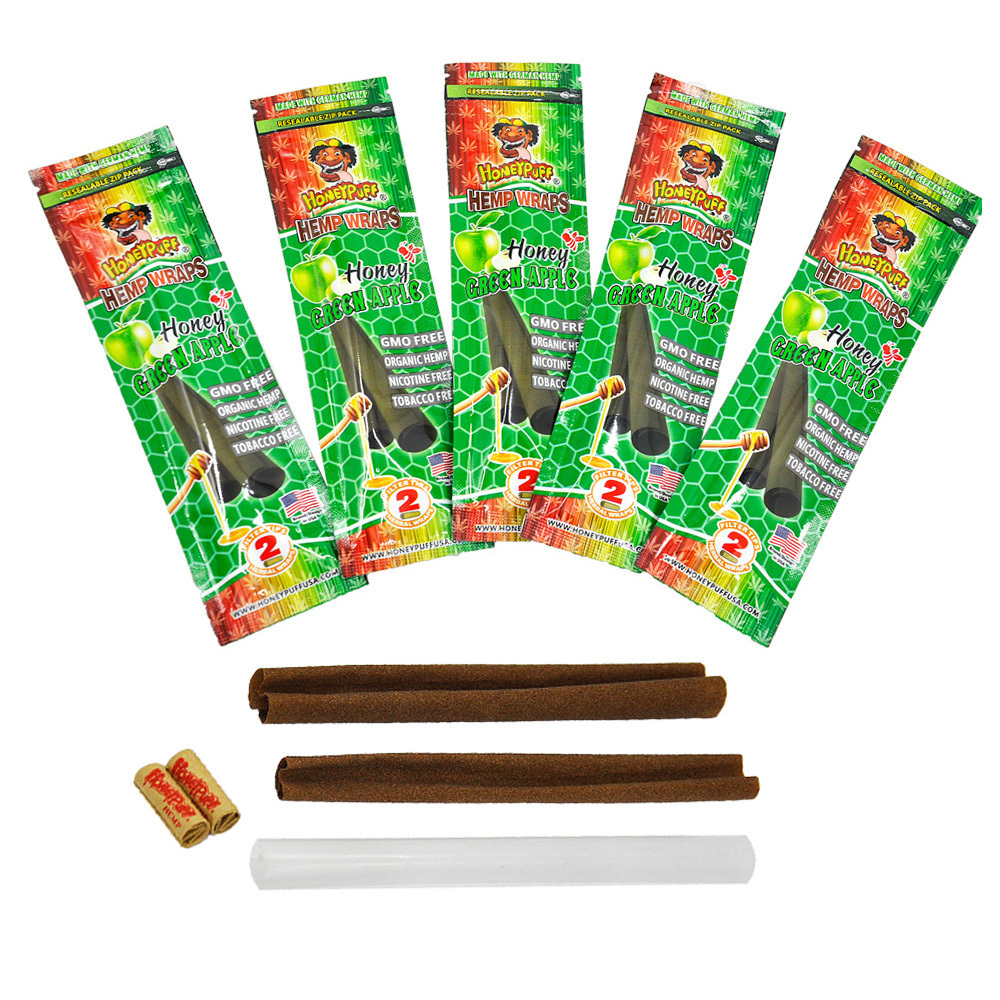 Honeypuff Fruit Flavored Hemp Wraps Hemps Wrapping With Rolling Tips Single Package with 10 flavors Cigar Paper