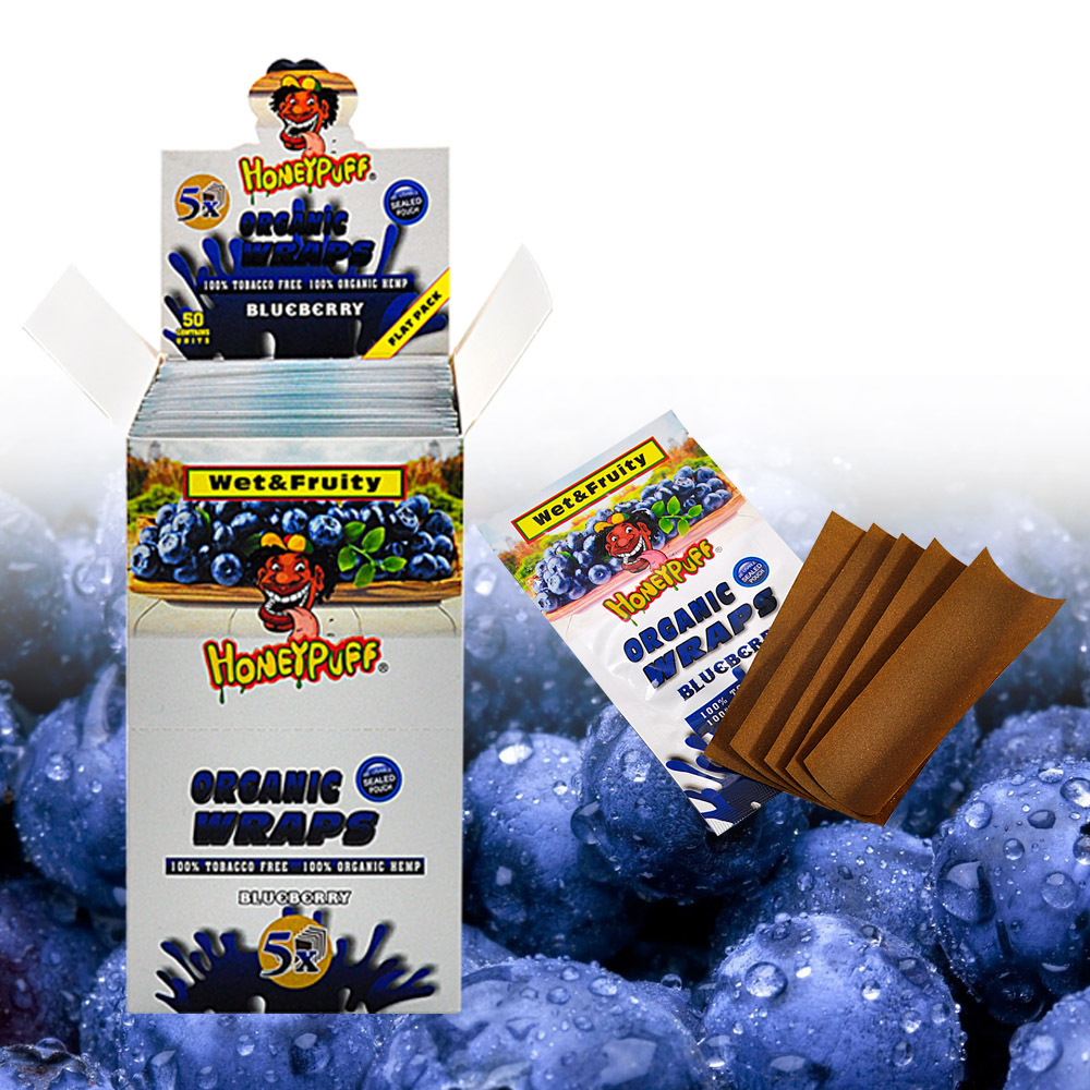 Honeypuff Fruit Flavored Hemps Wraps Hemps Wrapping Display Box Package with 7 flavores