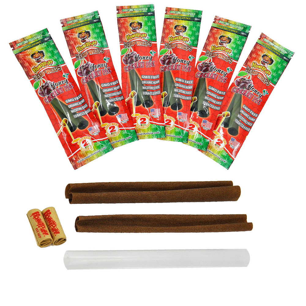 Honeypuff Fruit Flavored Hemp Wraps Hemps Wrapping With Rolling Tips Single Package with 10 flavors Cigar Paper