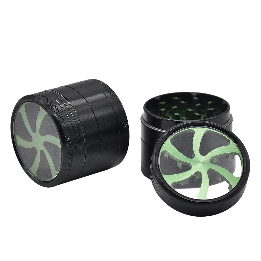 2021 Hot Whirlwind 50MM 4 Parts Aluminum Metal Herb Tobacco Grinder Dry Herb Grinders For Smoking