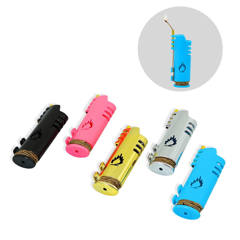 Wholesale Portable Plastic Lighter Protective Cover Custom Logo Luxury Lighter Case with Hemp Wick