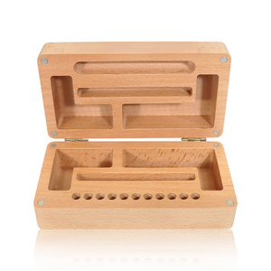 Premium quality wooden storage box smoking accessories wood stash box with grinder and cones