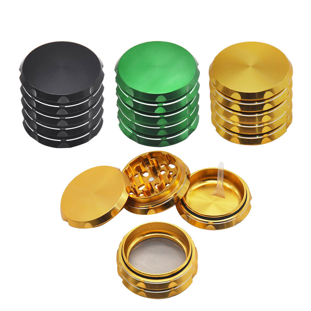 Wholesale  Aircraft Aluminum Tobacco Grinder With Large Space 50MM 3 Piece Metal Smoking Herb Grinders Smoking Accessories