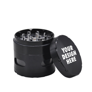 STARBUSS 4 Parts Dia.63MM Aluminum Herb Grinder Metal Herb Grinder See through Window Custom Logo